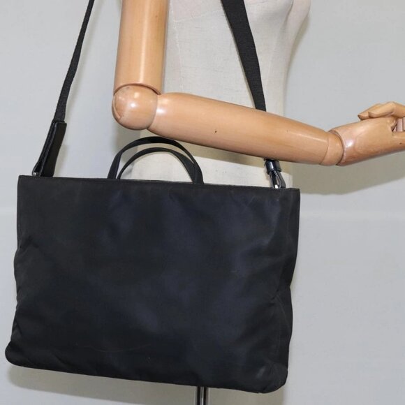 PRADA Hand Bag Nylon 2way Black Auth - Picture 1 of 15